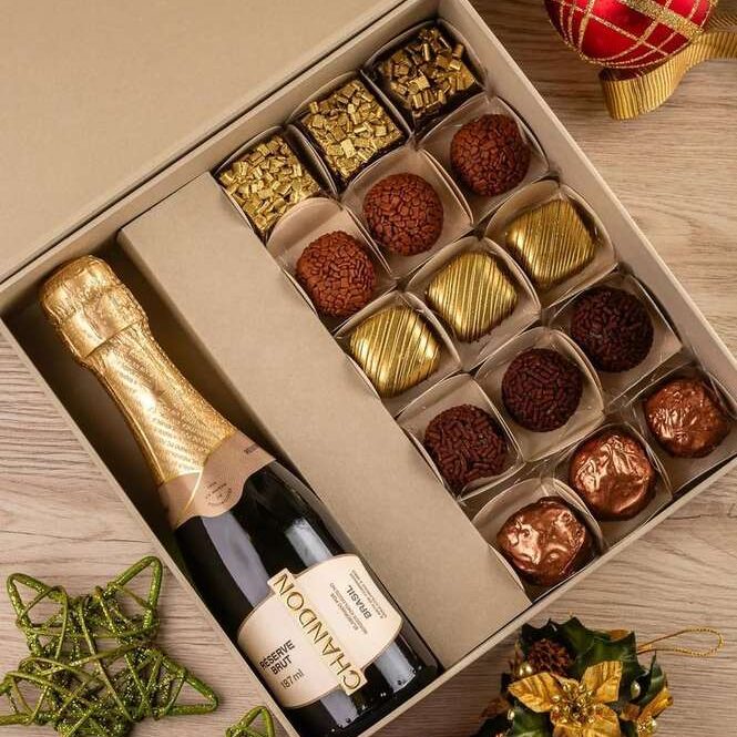 Caixa Presente: 15 Doces & Mini Chandon