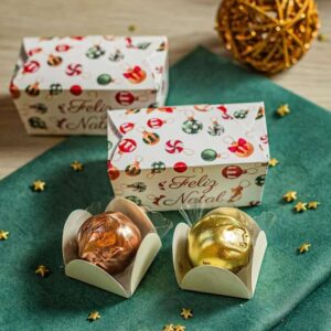 Caixinha Bolas Natalinas - 2 Trufas